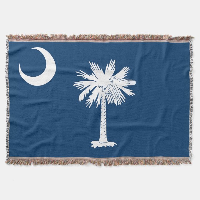South Carolina State Flag Print Patriotic Throw Blanket (Front)