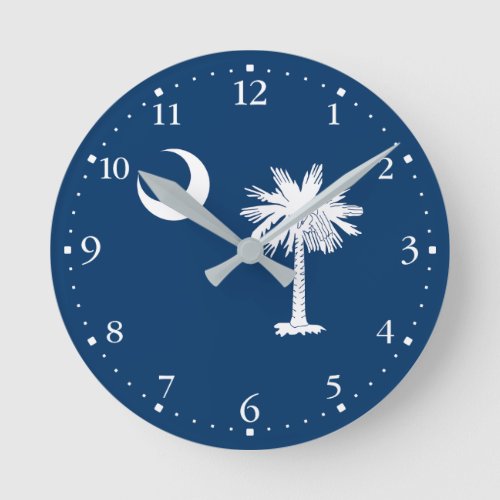 South Carolina State Flag Round Clock