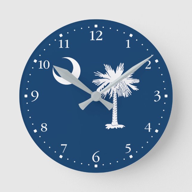 South Carolina State Flag Round Clock (Front)