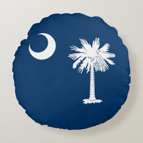 South Carolina State Flag Round Pillow
