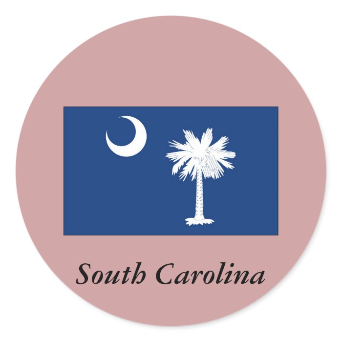 South Carolina State Flag Round Stickers