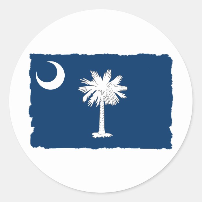 South Carolina State Flag Round Stickers