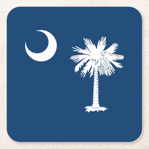 South Carolina State Flag Square Paper Coaster