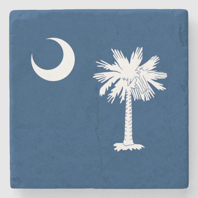 South Carolina State Flag Stone Coaster (Front)