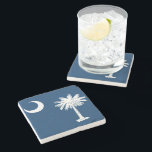 South Carolina State Flag Stone Coaster<br><div class="desc">South Carolina State Flag Feel free to modify the design according to your own preferences. You may change the design location, orientation, background colors and size. Also, you may add your own text, or slogan set its font, location and size, all in order to create the ultimate personal gift for...</div>