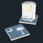 South Carolina State Flag Stone Coaster<br><div class="desc">South Carolina State Flag Feel free to modify the design according to your own preferences. You may change the design location, orientation, background colors and size. Also, you may add your own text, or slogan set its font, location and size, all in order to create the ultimate personal gift for...</div>