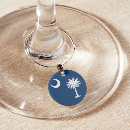 South Carolina State Flag Wine Glass Charm