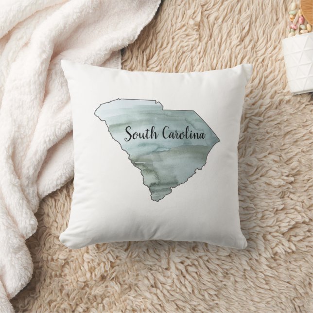 South Carolina State Illustration Throw Pillow (Blanket)