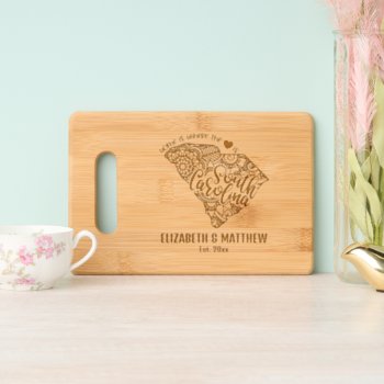 South Carolina State Map Outline Newly Weds Usa Cutting Board by mensgifts at Zazzle