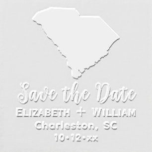 South Carolina State Map Wedding Save the Date Embosser