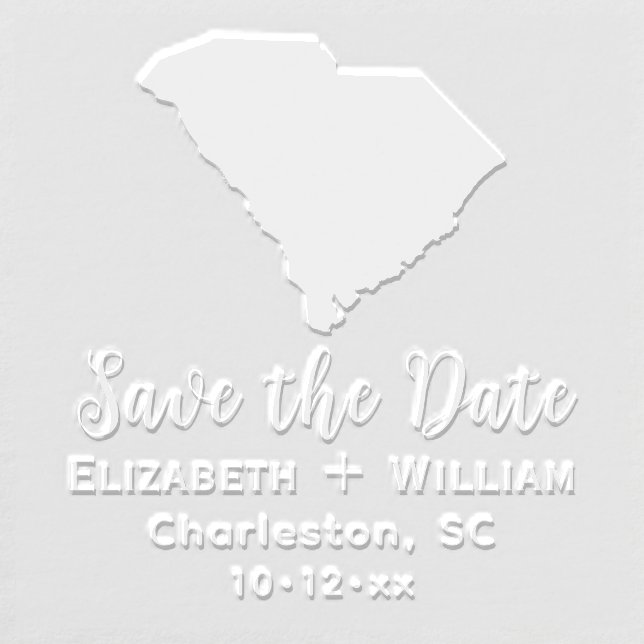 South Carolina State Map Wedding Save the Date Embosser (Design)