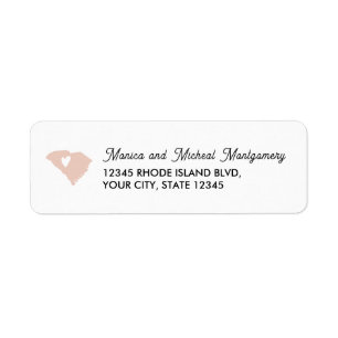 SOUTH CAROLINA State Map with Heart - ANY COLOR Label