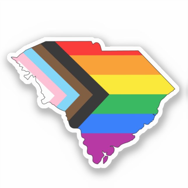 South Carolina State Pride LGBTQ Progress Pride Sticker (Front)