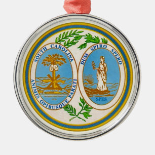 South Carolina State Seal  Metal Ornament