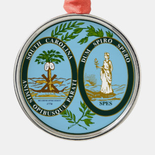 South Carolina State Seal Metal Ornament