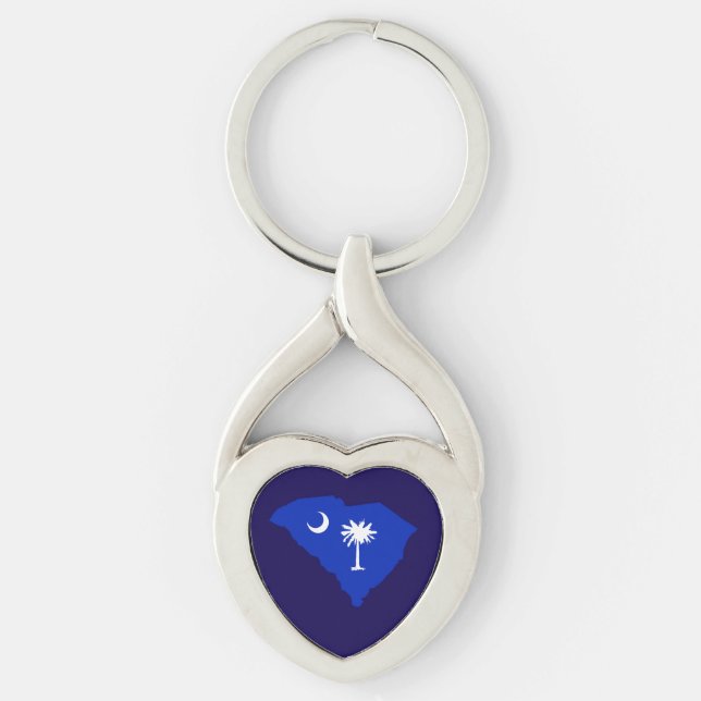 South Carolina State Shaped Flag Keychain (Front)
