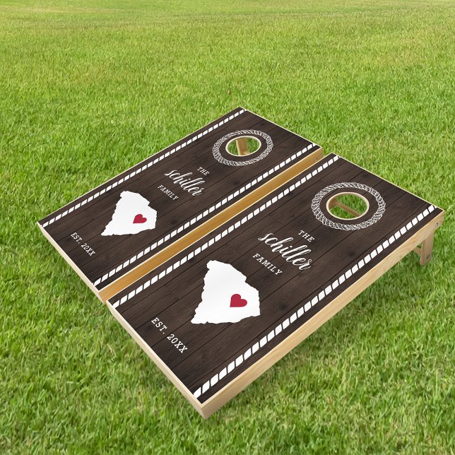 South Carolina State Silhouette Family Name Cornhole Set (Creator Uploaded)