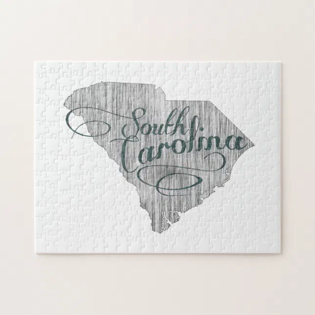 South Carolina State Typography Jigsaw Puzzle Zazzle