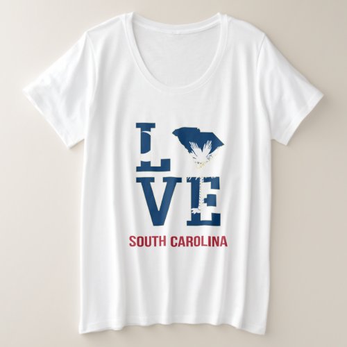 South Carolina State USA Love Plus Size T_Shirt