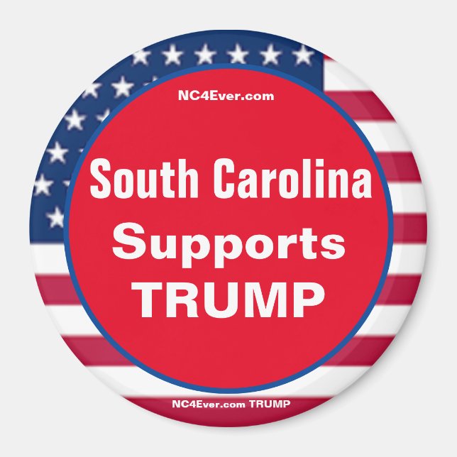 South Carolina Supports TRUMP Patriotic magnet (Front)
