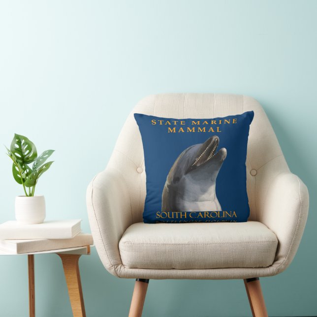 South Carolina Territory Marine Mammal The Dolphin Throw Pillow (Chair)