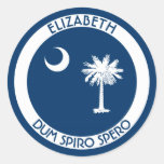 South Carolina The Palmetto State Personal Flag Classic Round Sticker