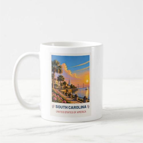 South Carolina USA – Vintage Travel Mug