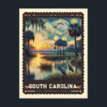 South Carolina | Vincent Van Gogh Inspired Postcard<br><div class="desc">Discover the charm of South Carolina through the imaginative vision of Vincent van Gogh with our "South Carolina | Vincent van Gogh Inspired Postcard." This exquisite postcard captures the essence of South Carolina's picturesque landscapes, from the historic streets of Charleston to the serene beaches of the Lowcountry, all expressed in...</div>
