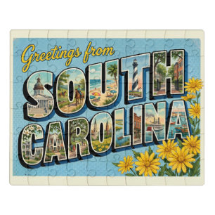 South Carolina Vintage Travel Jigsaw Puzzle