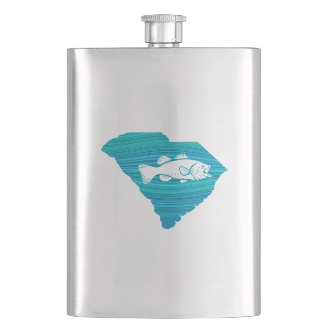 South Carolina Wave Fishing Flask (Front)