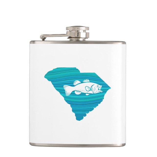 South Carolina Wave Fishing Flask (Front)