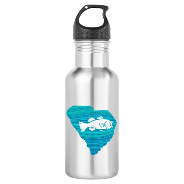 South Carolina Wave Fishing Stainless Steel Water Bottle (Front)
