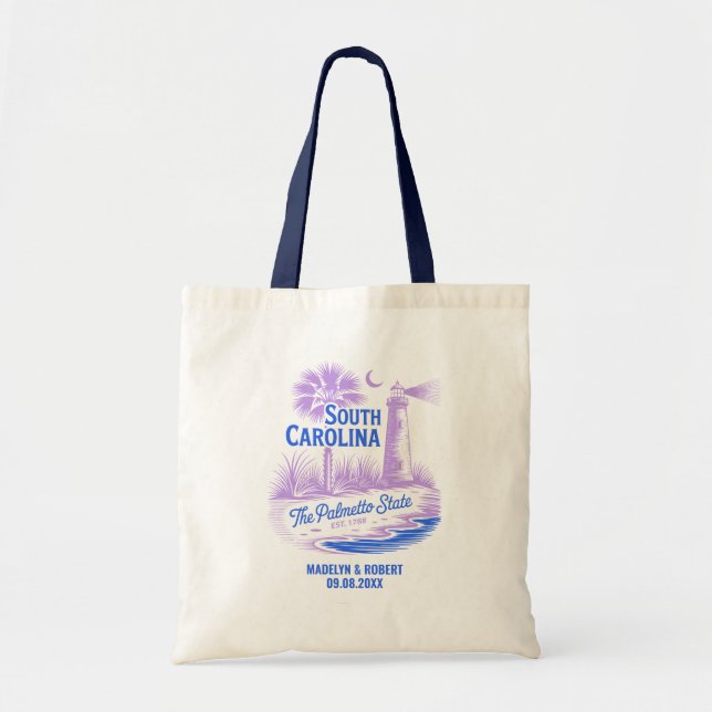 South Carolina Wedding Welcome Bag, State Love Tote Bag (Front)