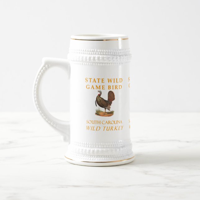 South Carolina Wild Game Bird The Turkey Beer Stein (Left)