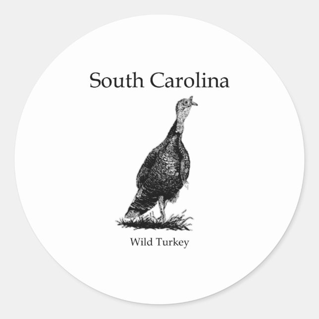 South Carolina (wild turkey) Classic Round Sticker (Front)