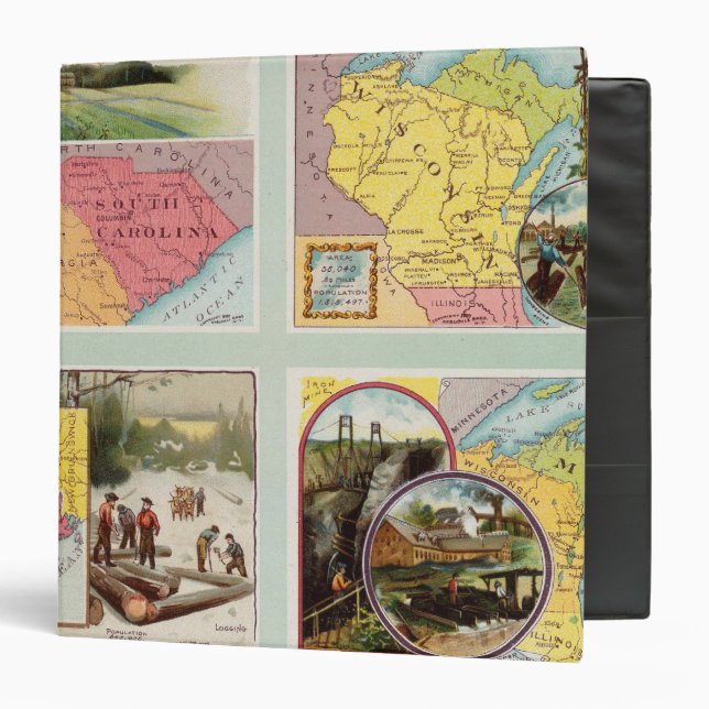 South Carolina, Wisconsin, Maine, Michigan Binder (Front/Inside)