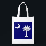 South Carolina's Flag Reuseable Bag<br><div class="desc">The crescent moon and Palmetto palm - South Carolina's iconic symbol!  This bag is amazing!  It is perfect for gifts,  for groceries,  for books,  for the beach and it is so inexpensive but so practical!</div>
