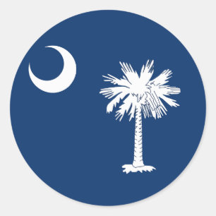 South Carolina's Moon & Palm Tree Classic Round Sticker