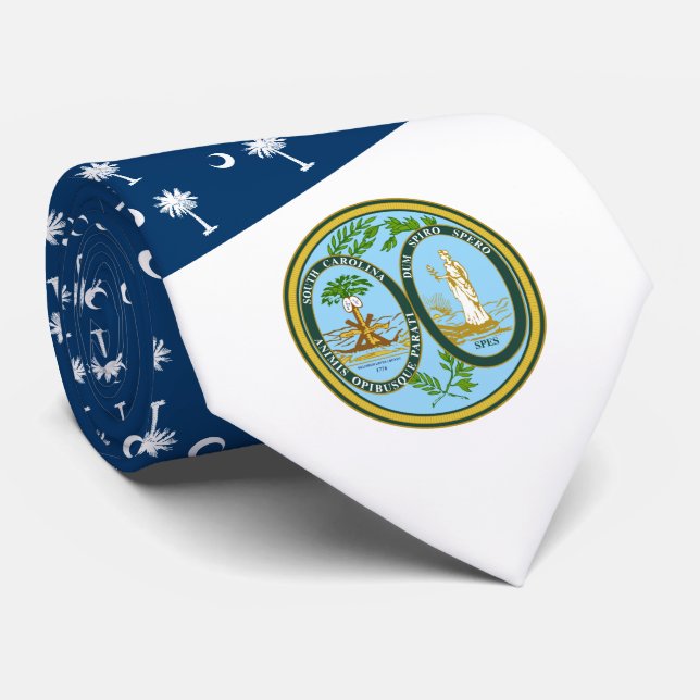 South Carolinian Flag & Seal, South Carolina Neck Tie (Rolled)