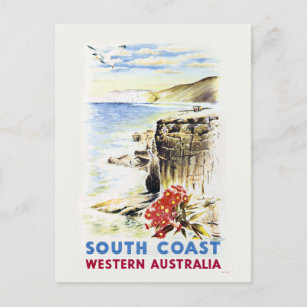 South Coast, Western Australia Vintage Poster 1940 Postcard