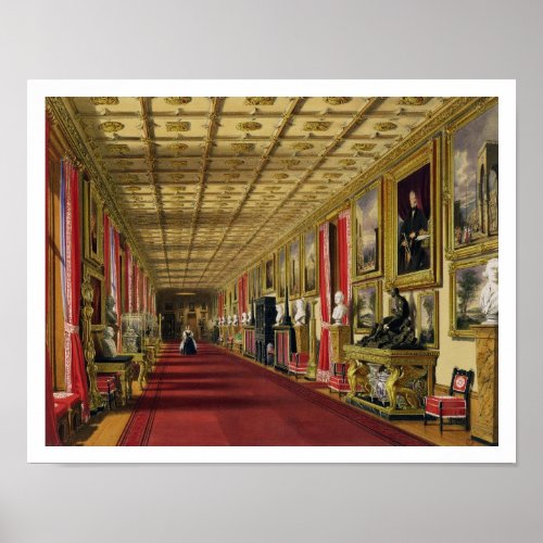 South Corridor Windsor Castle 1838 chromolitho Poster