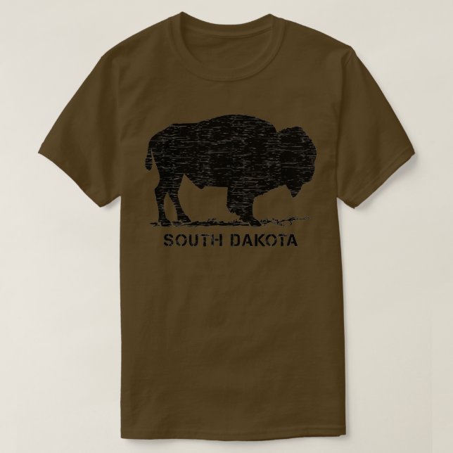 South Dakota and American Buffalo Bison  T-Shirt (Design Front)