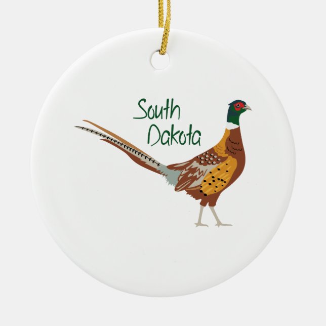 South Dakota Bird Ceramic Ornament (Front)