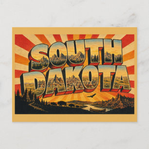 South Dakota Black Hills Badlands Prairie Art Postcard