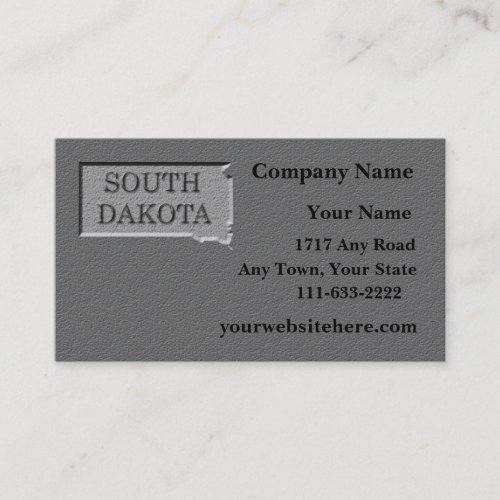 South Dakota Business card  carved stone look