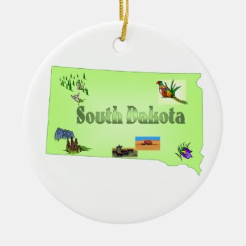 South Dakota Christmas Tree Ornament by slowtownemarketplace at Zazzle