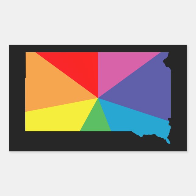south dakota color burst rectangular sticker (Front)