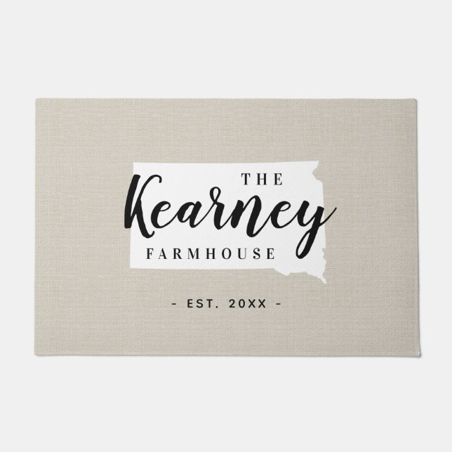 South Dakota Family Monogram State Doormat (Front)