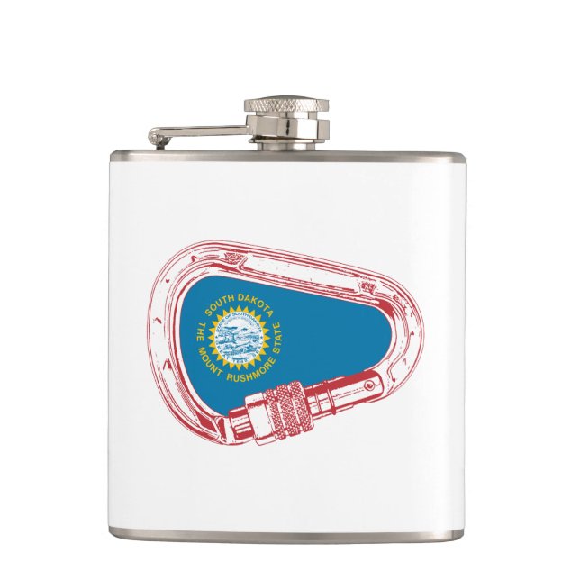 South Dakota Flag Climbing Carabiner Flask (Front)