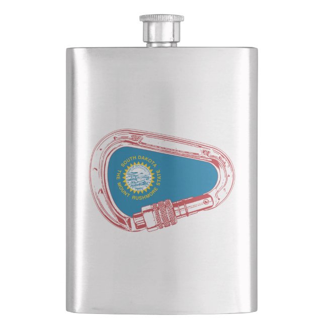 South Dakota Flag Climbing Carabiner Flask (Front)